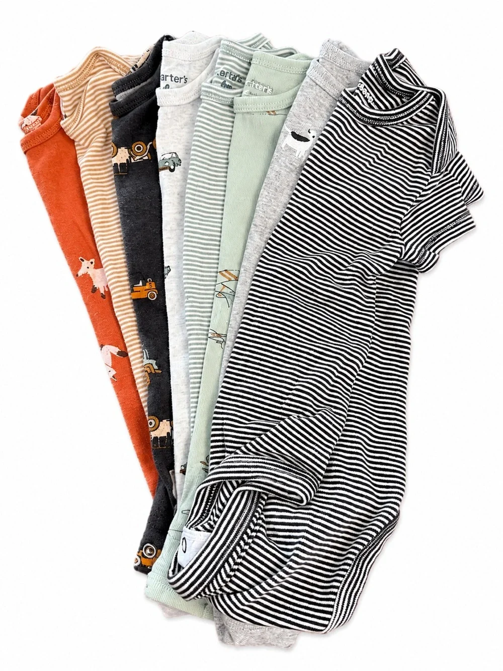 Carter’s Baby Boy Onesie Bundle 6 Months Short Sleeve Bodysuits 8 Pieces